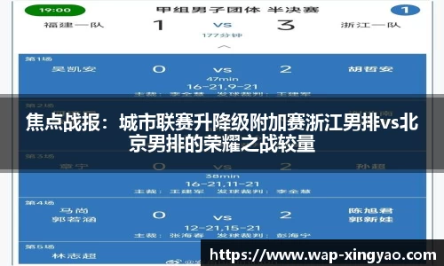 焦点战报：城市联赛升降级附加赛浙江男排vs北京男排的荣耀之战较量