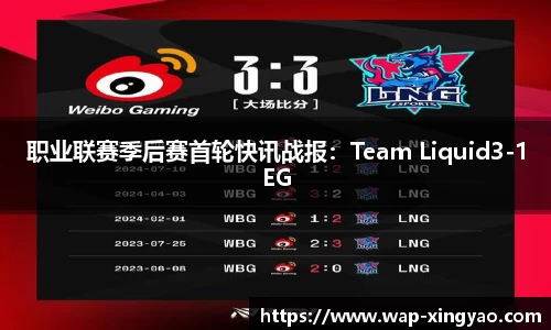 职业联赛季后赛首轮快讯战报：Team Liquid3-1EG